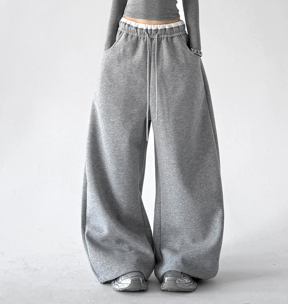 Contrast-Waist Wide-Leg Sweatpants - COPPING THREADS - CT ORIGINALS Main image