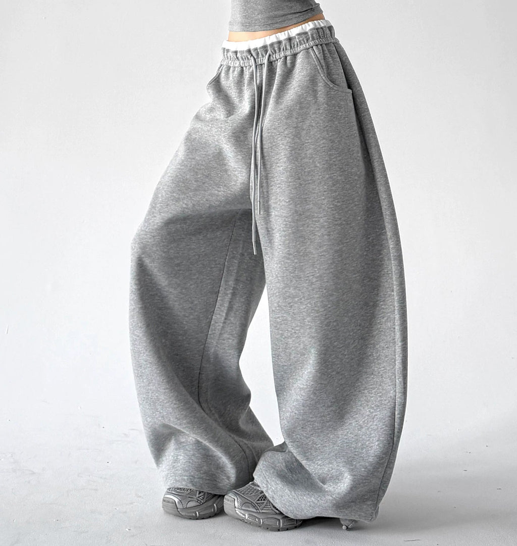 Contrast-Waist Wide-Leg Sweatpants - COPPING THREADS - CT ORIGINALS
