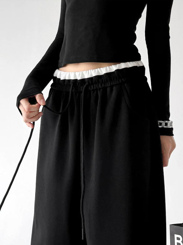 Contrast-Waist Wide-Leg Sweatpants - COPPING THREADS - CT ORIGINALS