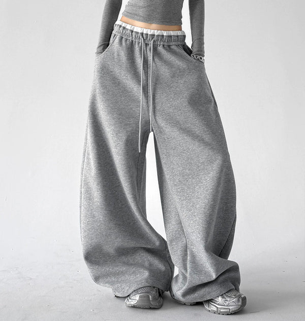 Contrast-Waist Wide-Leg Sweatpants - COPPING THREADS - CT ORIGINALS