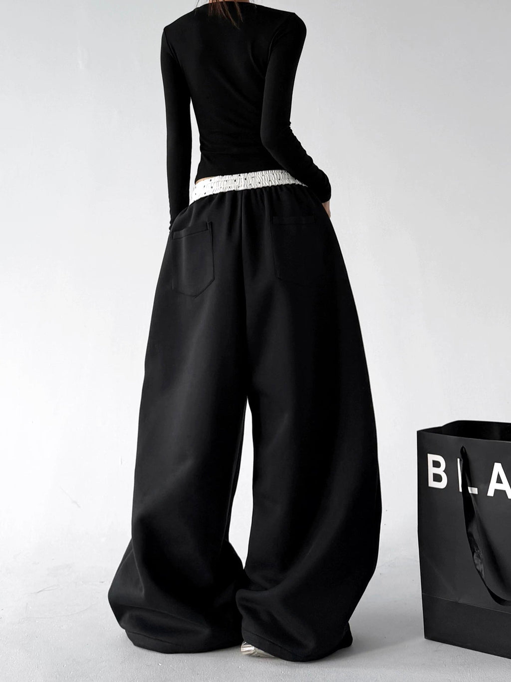 Contrast-Waist Wide-Leg Sweatpants - COPPING THREADS - CT ORIGINALS