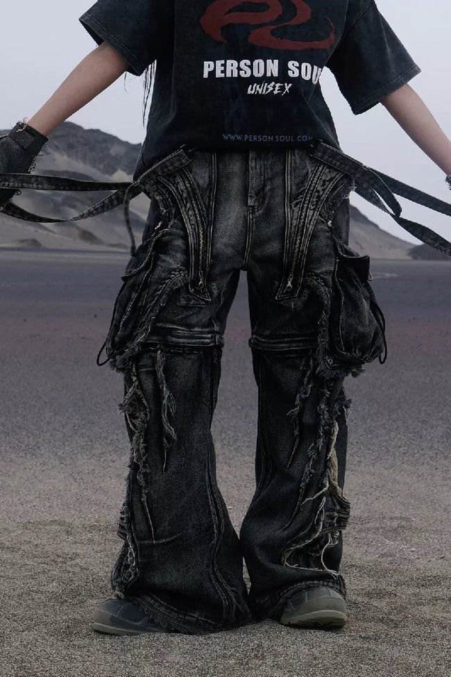 Convertible Denim Overalls Main Image