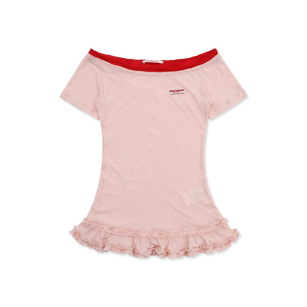 Cotton - Linen Off - Shoulder Faux Layered Tee - COPPING THREADS - MOROMORO