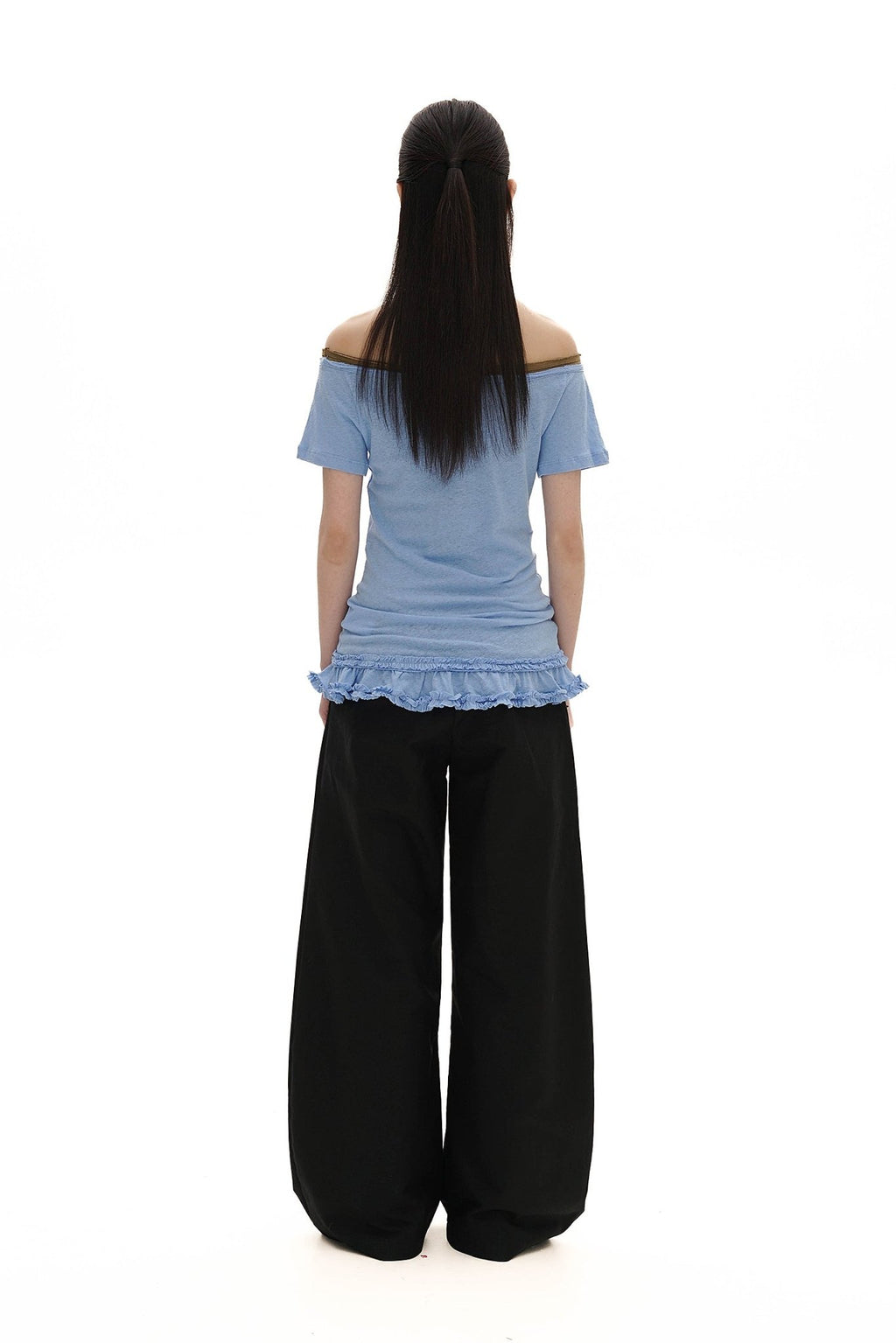 Cotton - Linen Off - Shoulder Faux Layered Tee - COPPING THREADS - MOROMORO