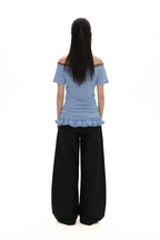 Cotton - Linen Off - Shoulder Faux Layered Tee - COPPING THREADS - MOROMORO