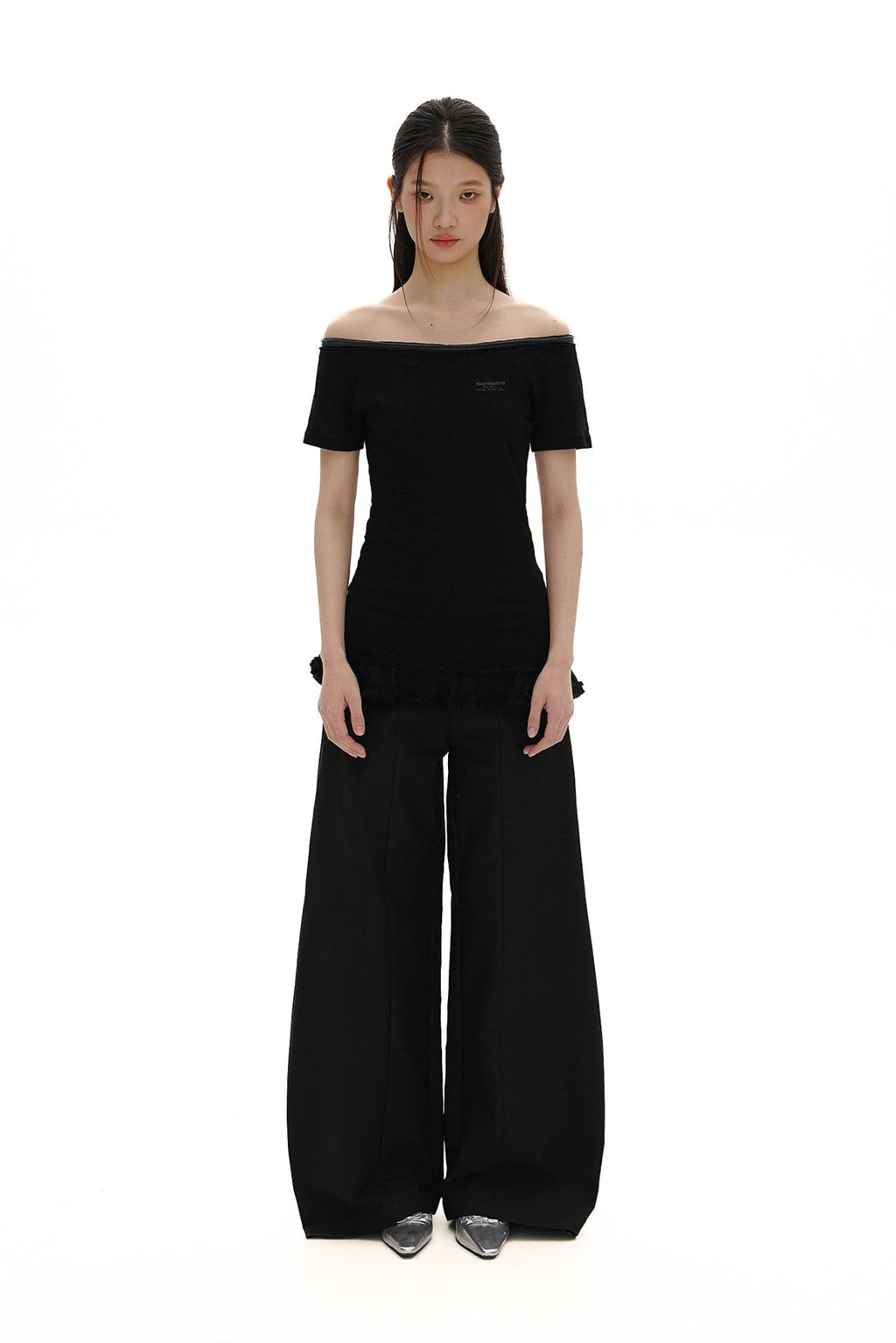 Cotton - Linen Off - Shoulder Faux Layered Tee - COPPING THREADS - MOROMORO