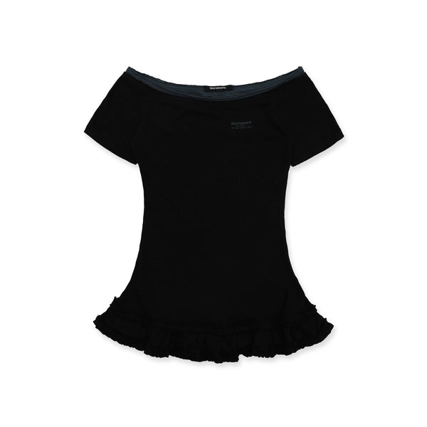 Cotton - Linen Off - Shoulder Faux Layered Tee - COPPING THREADS - MOROMORO