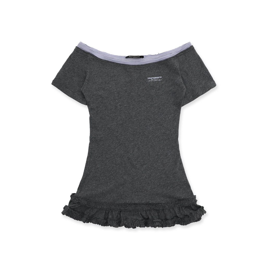 Cotton - Linen Off - Shoulder Faux Layered Tee - COPPING THREADS - MOROMORO