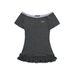 Cotton - Linen Off - Shoulder Faux Layered Tee - COPPING THREADS - MOROMORO