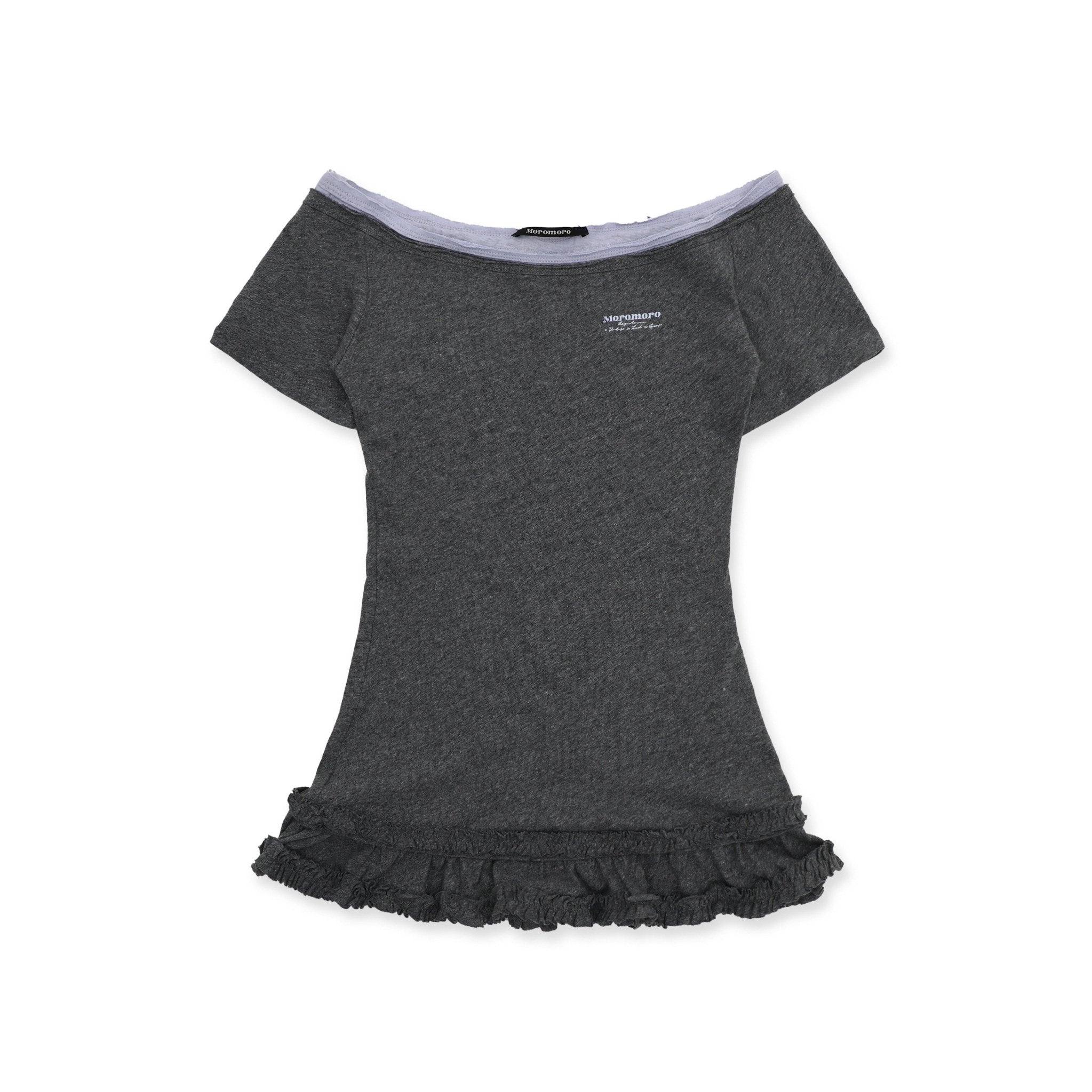 Cotton - Linen Off - Shoulder Faux Layered Tee - COPPING THREADS - MOROMORO