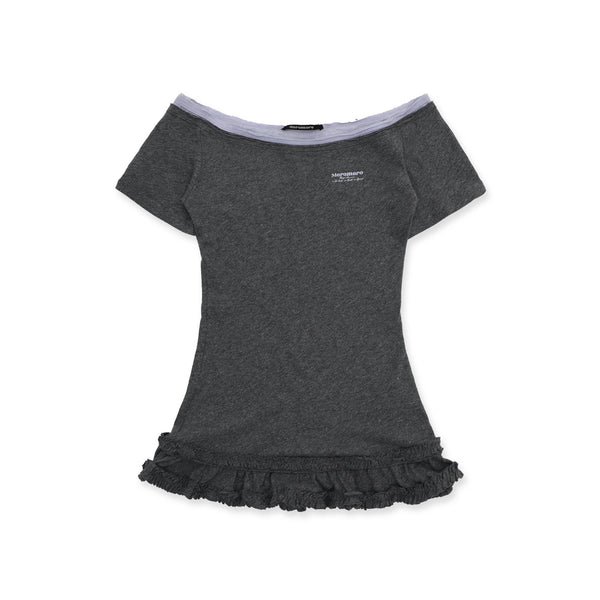 Cotton - Linen Off - Shoulder Faux Layered Tee - COPPING THREADS - MOROMORO