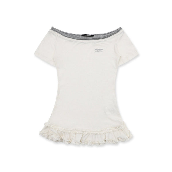 Cotton - Linen Off - Shoulder Faux Layered Tee - COPPING THREADS - MOROMORO