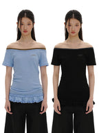 Cotton - Linen Off - Shoulder Faux Layered Tee - COPPING THREADS - MOROMORO