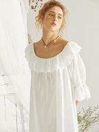 Cotton Ruffle Nightdress - COPPING THREADS - CT Dreamscape