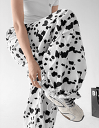 Cow Print Loose Drawstring Casual Pants - CT66108 - COPPING THREADS - CT Select