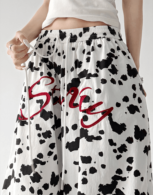 Cow Print Loose Drawstring Casual Pants - CT66108 - COPPING THREADS - CT Select