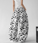 Cow Print Loose Drawstring Casual Pants - CT66108 - COPPING THREADS - CT Select