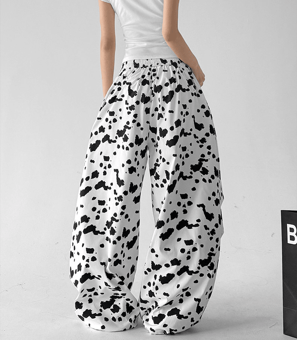 Cow Print Loose Drawstring Casual Pants - CT66108 - COPPING THREADS - CT Select