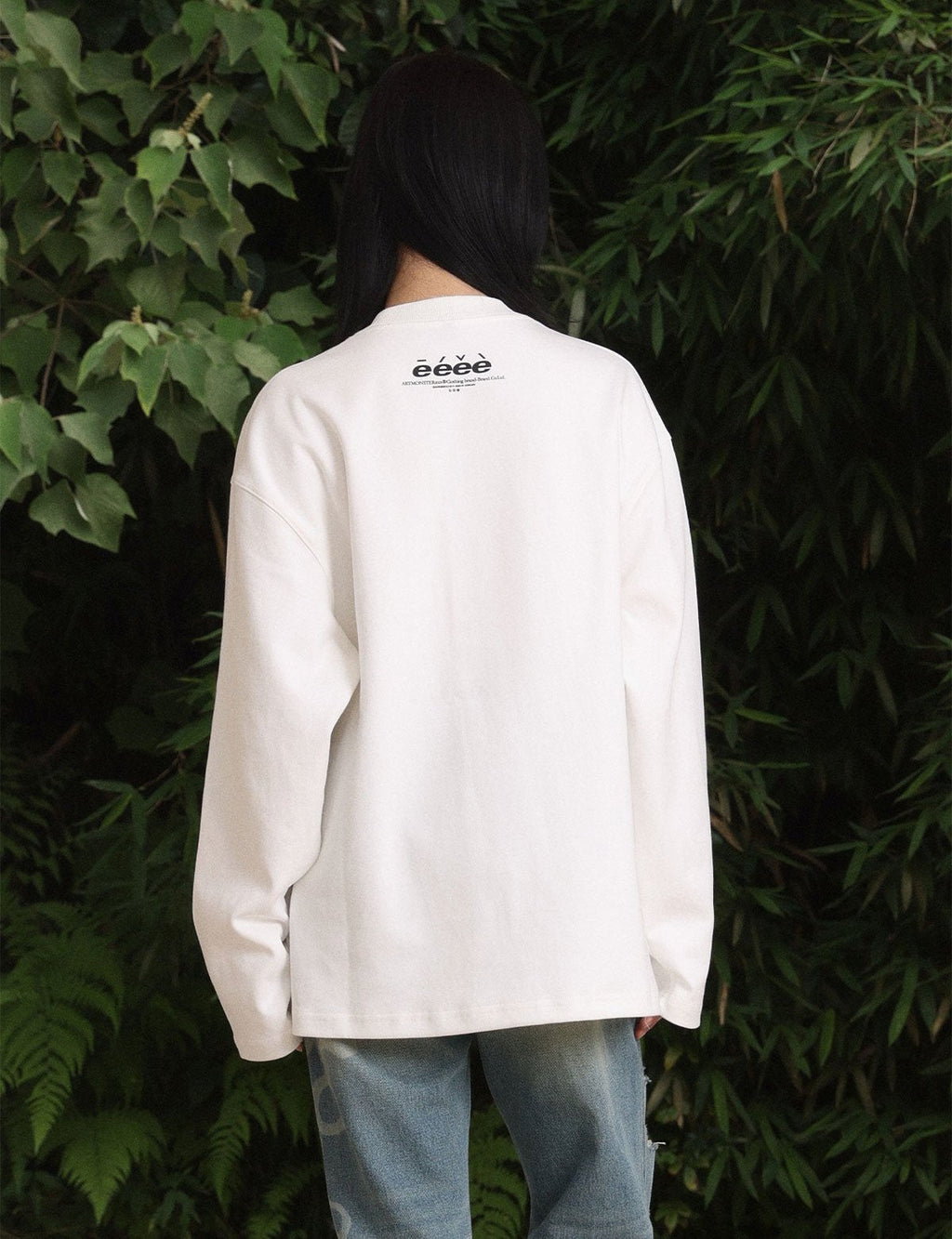 Crayon Hand - drawn Rabbit Print Heavyweight Long Sleeve Shirt - COPPING THREADS - ARTMONSTER