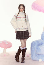 Cream Fair Isle Pattern Knit Cardigan - COPPING THREADS - AYF