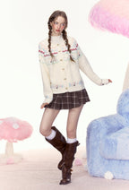 Cream Fair Isle Pattern Knit Cardigan - COPPING THREADS - AYF