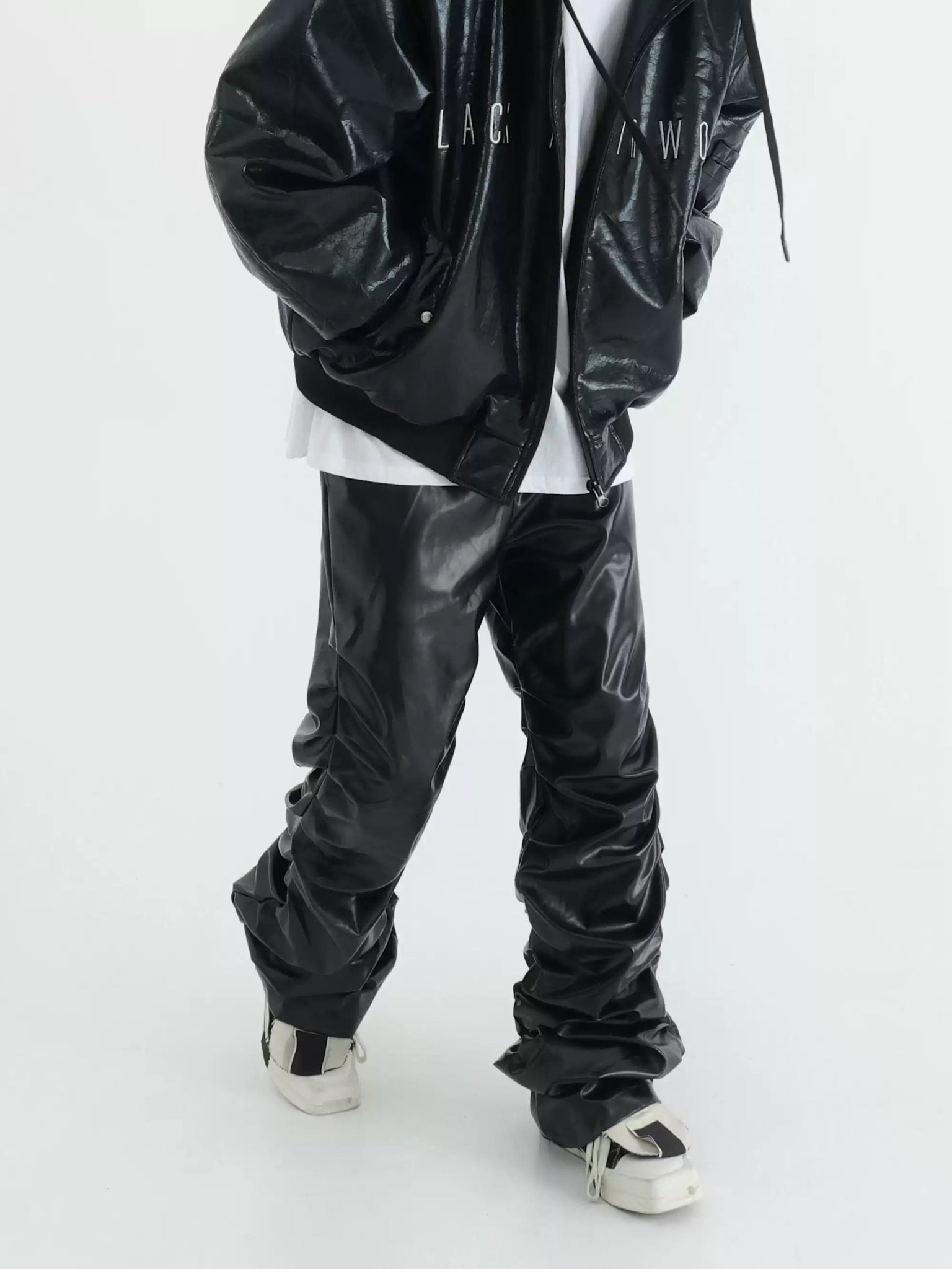 Crinkled Leather Parachute Pants - COPPING THREADS - CHICISLAND