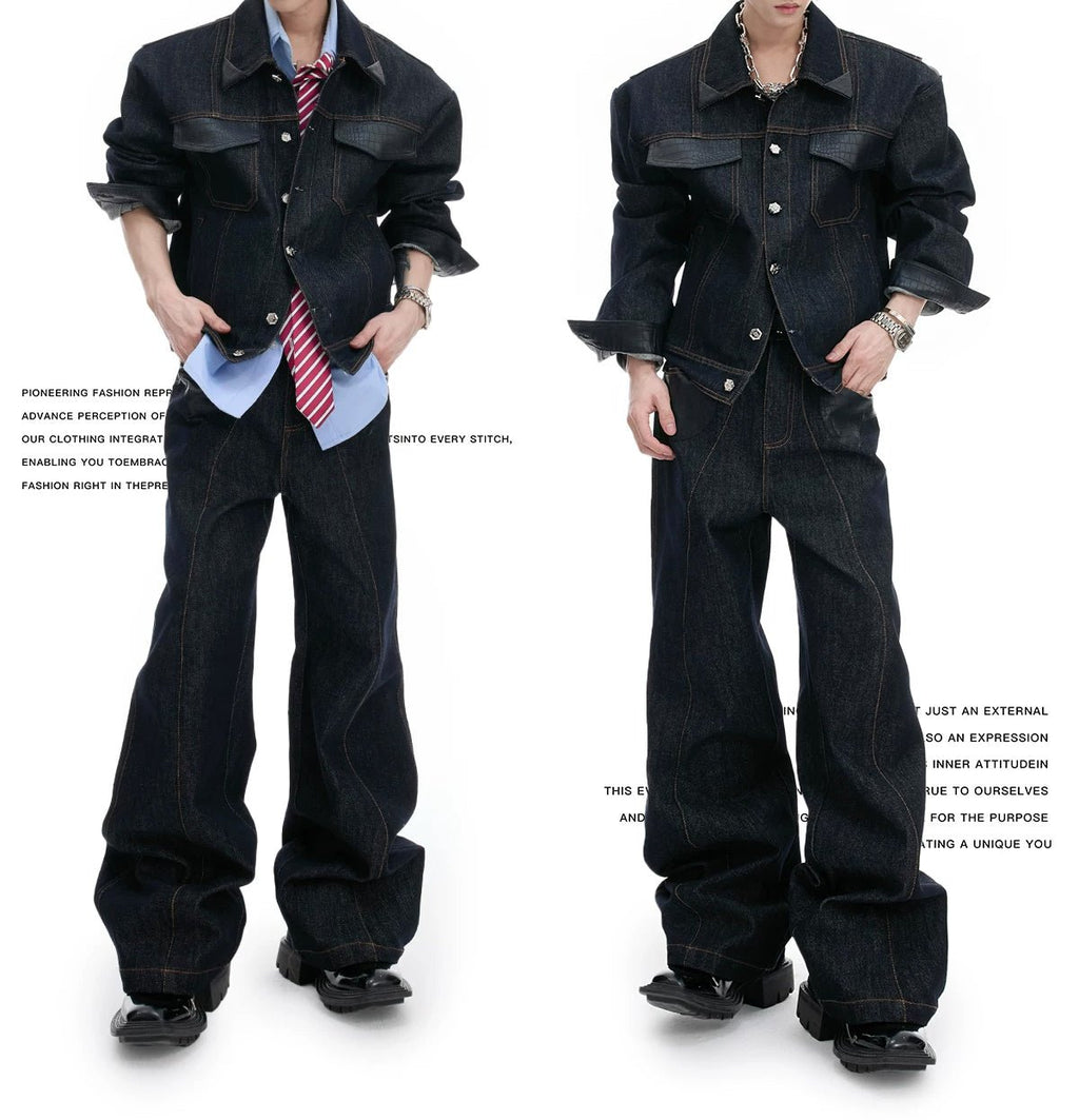 Croc-Trim Cropped Jacket and Pants Set - COPPING THREADS - Argue Culture