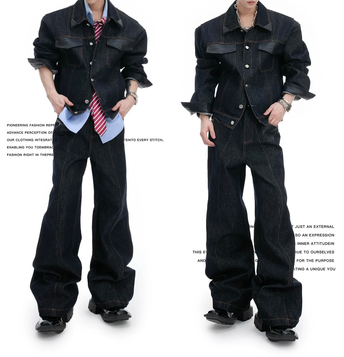 Croc-Trim Cropped Jacket and Pants Set - COPPING THREADS - Argue Culture