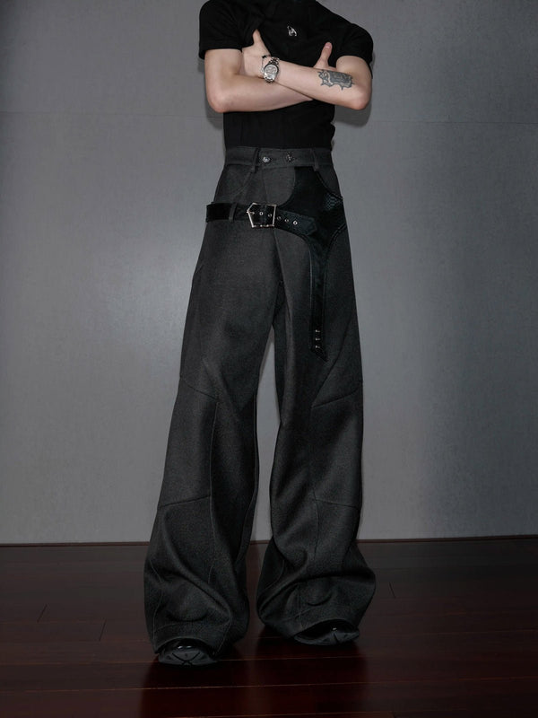 Croc-Trim Straight-Leg Tailored Pants - COPPING THREADS - Argue Culture