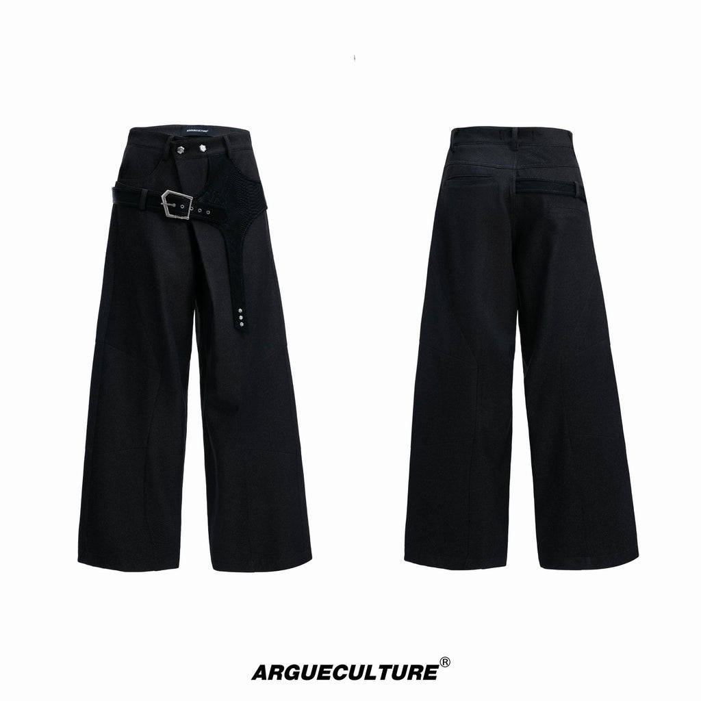 Croc-Trim Straight-Leg Tailored Pants - COPPING THREADS - Argue Culture