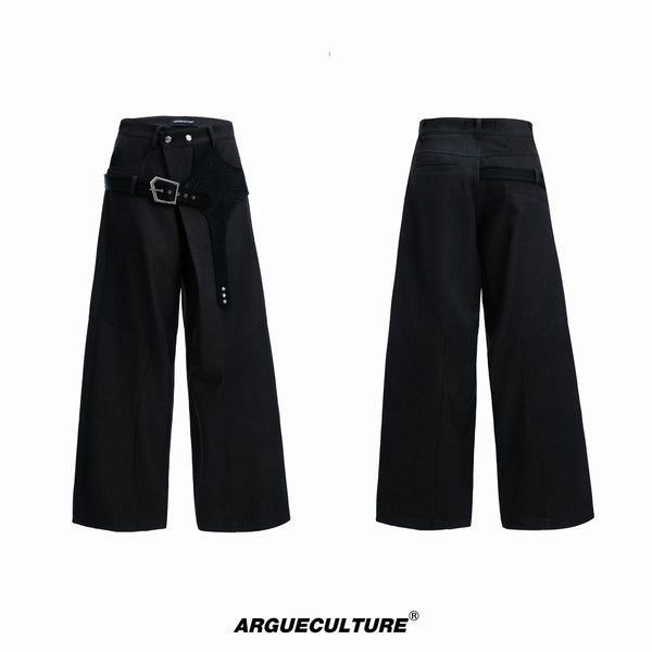 Croc-Trim Straight-Leg Tailored Pants - COPPING THREADS - Argue Culture