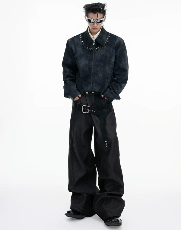 Croc-Trim Straight-Leg Tailored Pants - COPPING THREADS - Argue Culture
