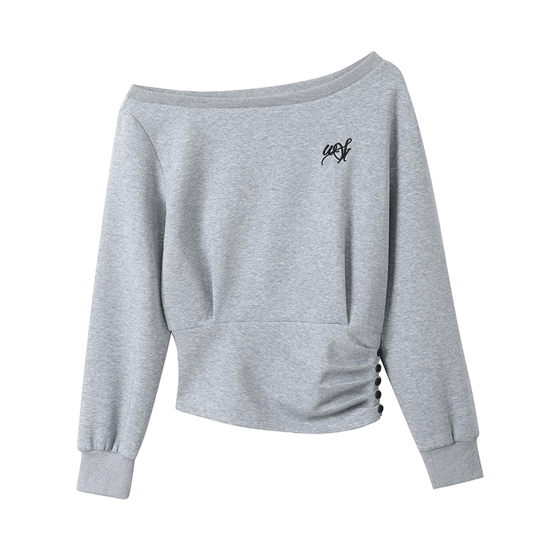 Cropped Cinched Waist Off - Shoulder Sweatshirt Suits - COPPING THREADS - WES1