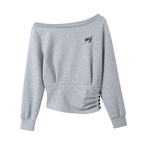 Cropped Cinched Waist Off - Shoulder Sweatshirt Suits - COPPING THREADS - WES1