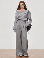 Cropped Cinched Waist Off - Shoulder Sweatshirt Suits - COPPING THREADS - WES1
