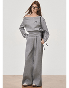 Cropped Cinched Waist Off - Shoulder Sweatshirt Suits - COPPING THREADS - WES1
