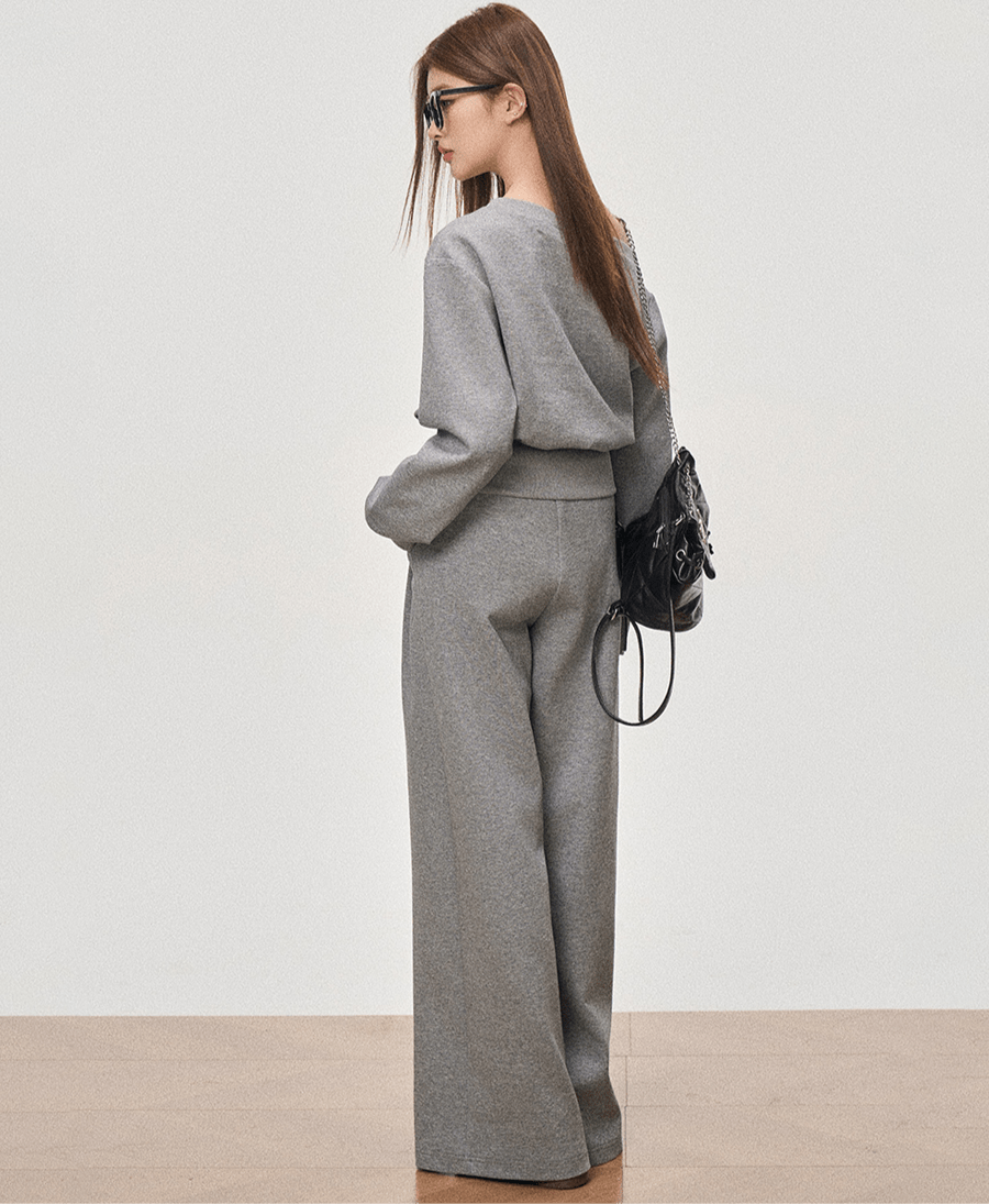 Cropped Cinched Waist Off - Shoulder Sweatshirt Suits - COPPING THREADS - WES1