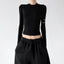 Cropped Sleeve-Print Long-Sleeve Top - CT66241 - COPPING THREADS - CT ORIGINALS
