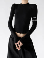 Cropped Sleeve-Print Long-Sleeve Top - CT66241 - COPPING THREADS - CT ORIGINALS