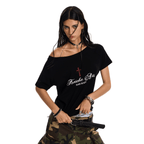 Cross Graphic Reversible Off - Shoulder Tee - COPPING THREADS - 0123Start