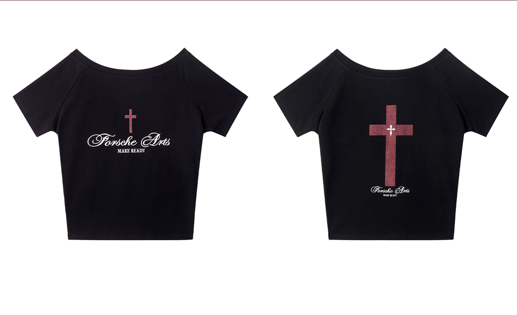 Cross Graphic Reversible Off - Shoulder Tee - COPPING THREADS - 0123Start