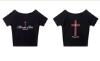 Cross Graphic Reversible Off - Shoulder Tee - COPPING THREADS - 0123Start