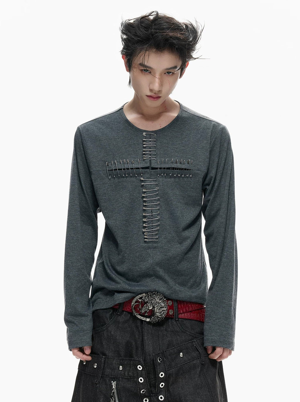 Cross-Pin Henley Long-Sleeve Top - COPPING THREADS - Argue Culture