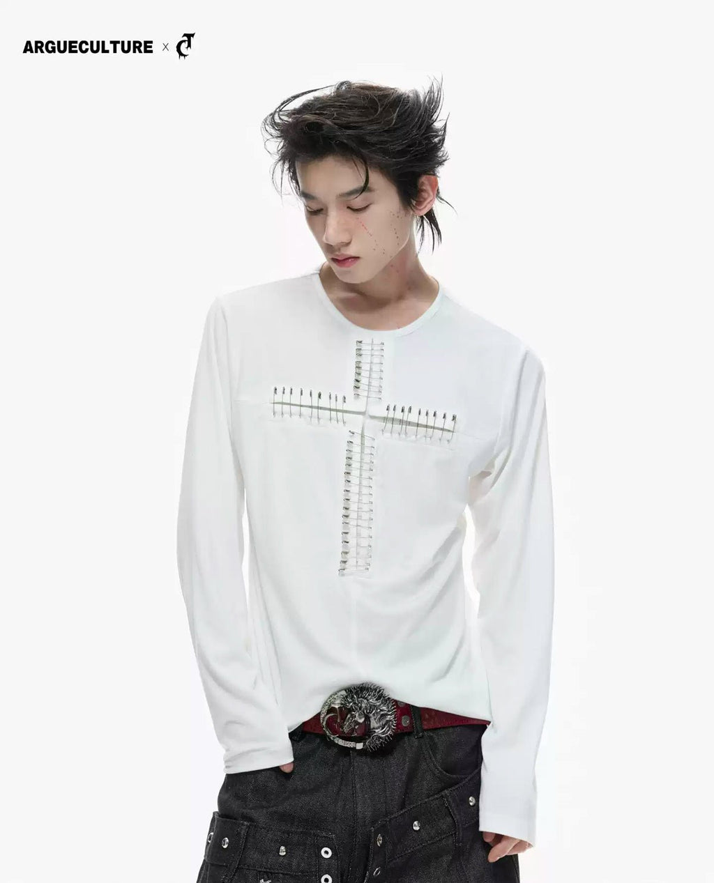 Cross-Pin Henley Long-Sleeve Top - COPPING THREADS - Argue Culture