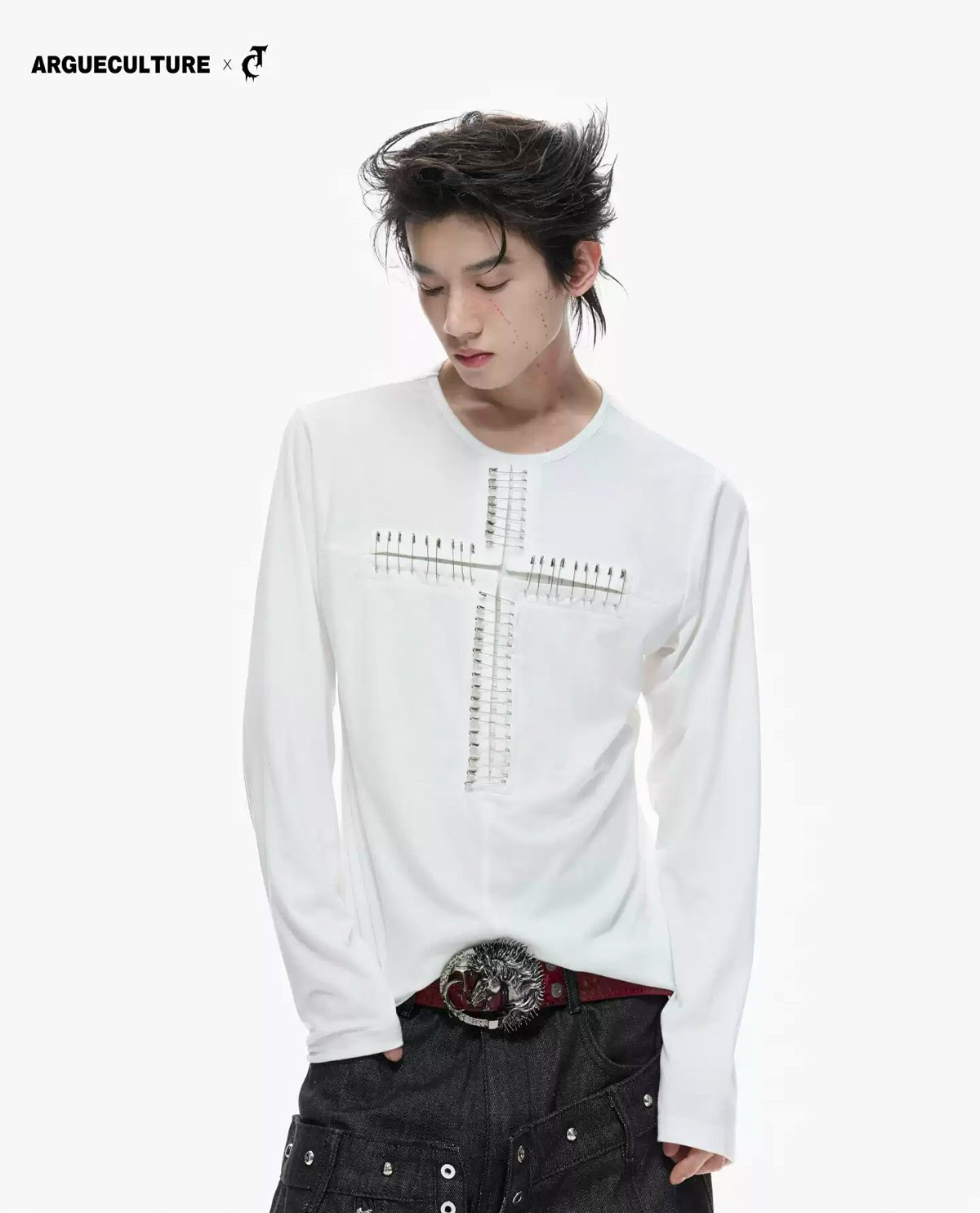 Cross-Pin Henley Long-Sleeve Top - COPPING THREADS - Argue Culture