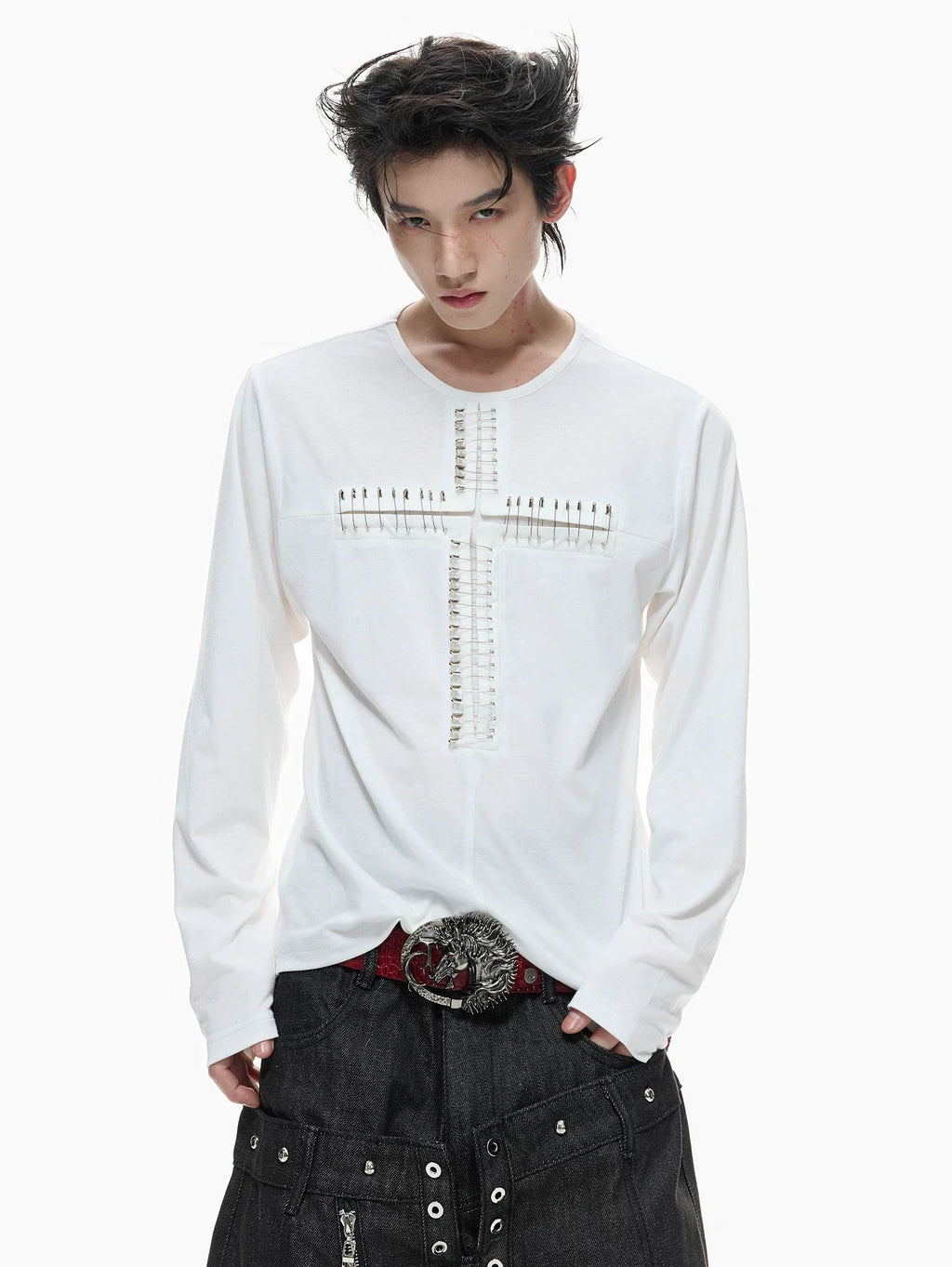 Cross-Pin Henley Long-Sleeve Top - COPPING THREADS - Argue Culture