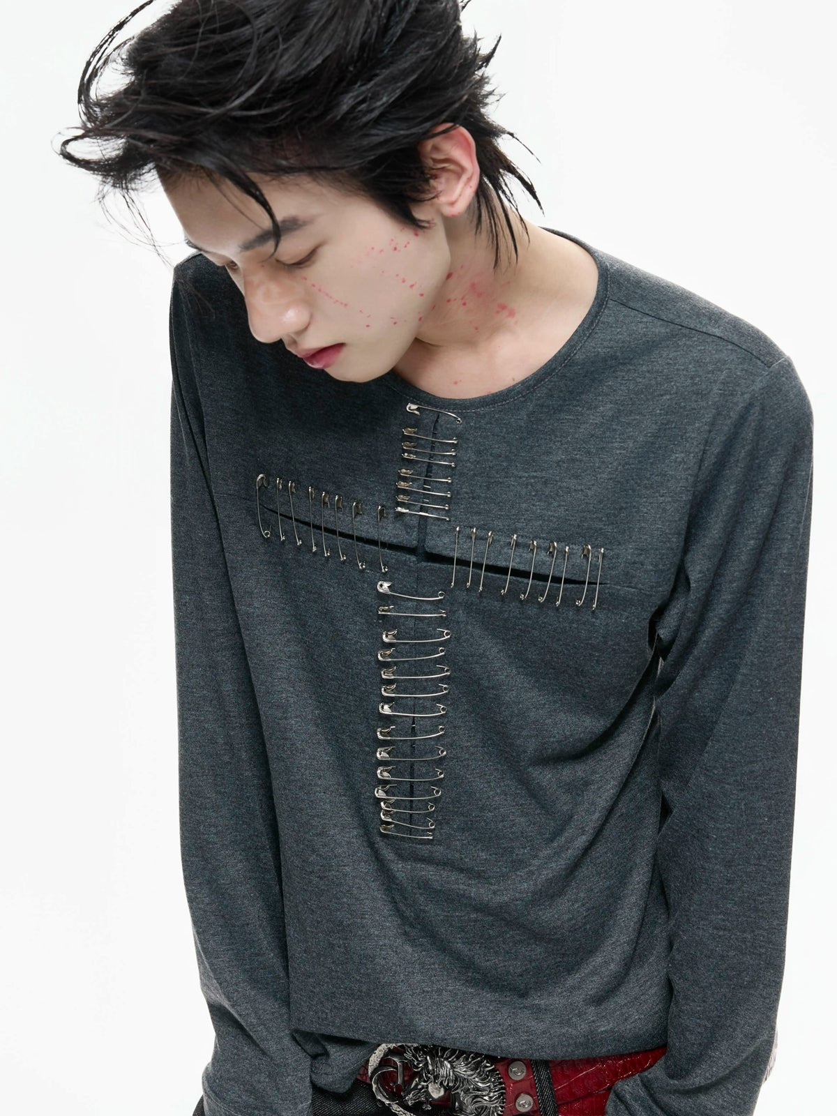 Cross-Pin Henley Long-Sleeve Top - COPPING THREADS - Argue Culture