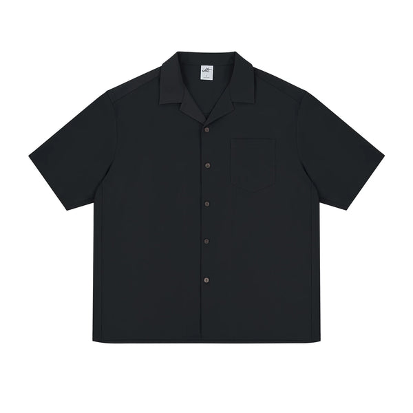 IDLT short sleeve shirt, black front.