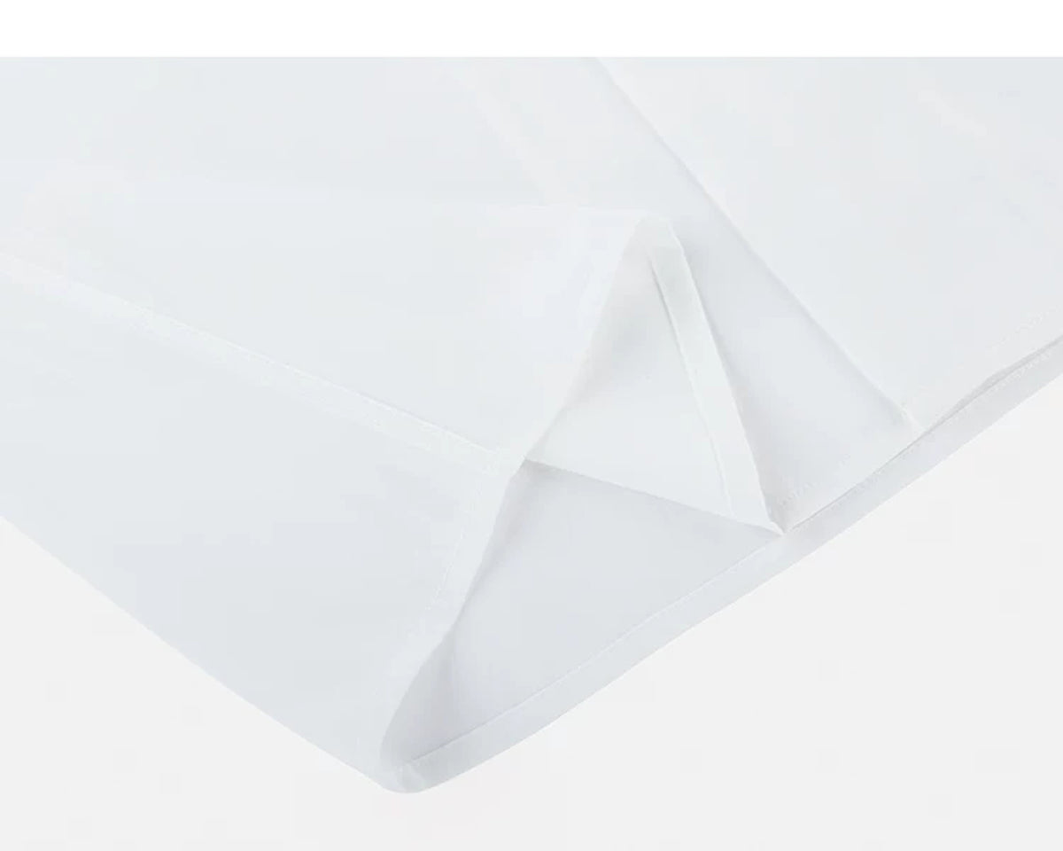 IDLT short sleeve shirt, white folded hem.