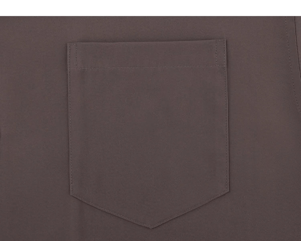 IDLT short sleeve shirt, brown chest pocket.